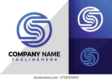 Letra S Circle Blue Logo Design Element Plantilla de Ilustración vectorial de stock