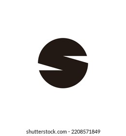Círculo de la letra S, símbolo geométrico fresco, símbolo simple vector de logotipo