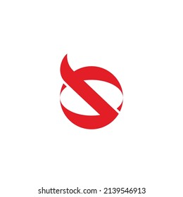 letter s circle curves geometric logo vector