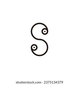 Letter S circle dot geometric symbol simple logo vector