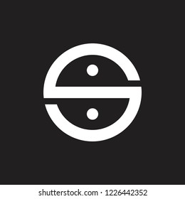 letter s circle geometric dots logo vector