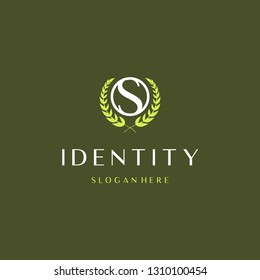 Letter S Circle Leaf Frame Nature Abstract Creative Business Logo