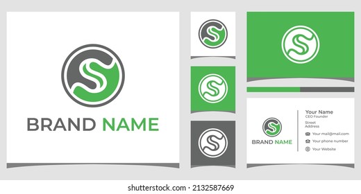 Diseño del logotipo de la línea circular de la letra S