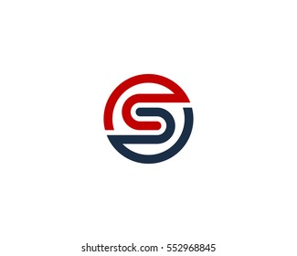 Letter S Circle Line Logo Design Element