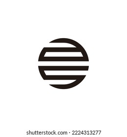 Letter a and s circle, lines geometric symbol simple logo vector