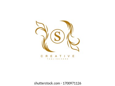Gold Elegant Letter S Graceful Style Stock Vector (Royalty Free ...