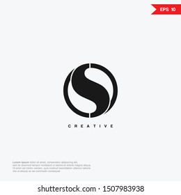 Letter S circle logo design template. Universal vector icon. Modern logotype symbol