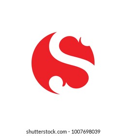letter s in circle negative space logo