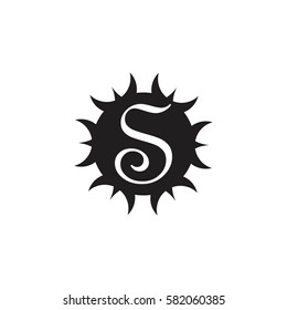 letter s in circle object design logo