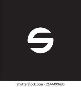 Letter S circle outline simple symbol logo vector
