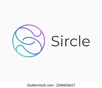 Letra S Circular Circular Circular Línea Resumen Forma de diseño Moderno de vectores lineales Sleek