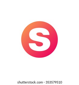 letter s circle shape icon logo orange red