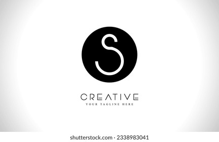 Letter S circle shape logo design template with Black color