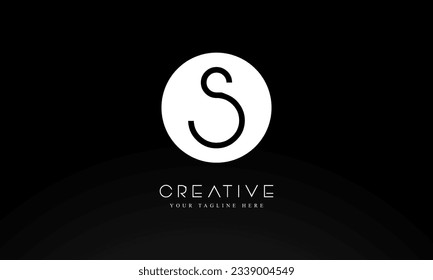 Letter S circle shape logo design template with White color