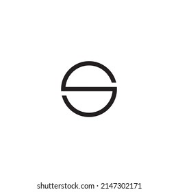 Letter S circle, simple symbol line logo vector