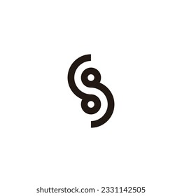 Letter S circle, tech geometric symbol simple logo vector