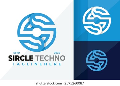 Letter S Circle Technology Symbol Logo Icon Vector Design Illustration