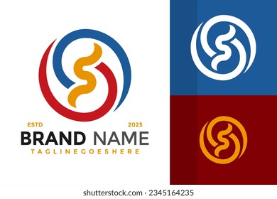 Letra S Logo Circular diseño símbolo vector ilustración