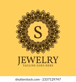 letter S circular vintage border initial vector logo design