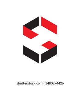 Letter S or CJ 3D logo design vector