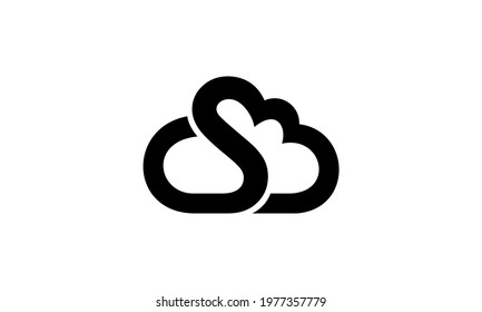 Letter S and cloud logo design