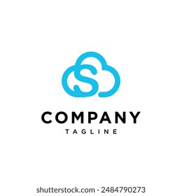 Letter S Cloud Techno logo icon vector template.eps
