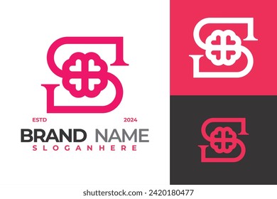 Letter S Clover Heart Logo Design Vector Template