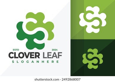 Ilustración de Vector de diseño de logotipo de trébol de letra S
