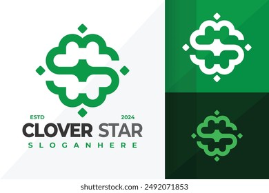 Letter S Clover Star Logo design vector symbol icon illustration