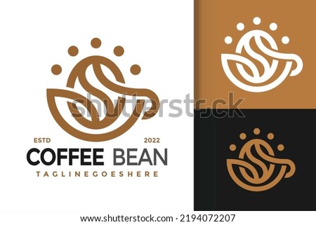 Letter S Coffee Bean with Cup Logo Design, brand identity logos vector, modern logo, Logo Designs Vector Illustration Template