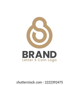 Letter S coin logo is perfect for initial logos, jewelry, finance, technology, fashion, accessories, media, entertainment etc.