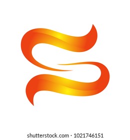 Letter S colorful flame swoosh Vector logo design template. Icon alphabet concept, abstract shape, eps10