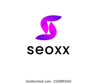 letter s colorful logo design template