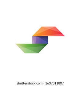 letter S colorful logo template