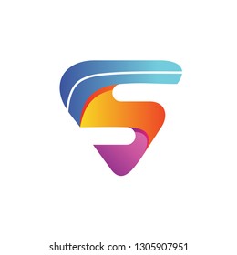 Vector de logotipo colorido de la letra S