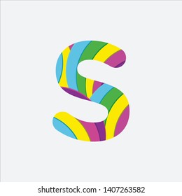 letter S colorful for logo - vector - template - illustrator