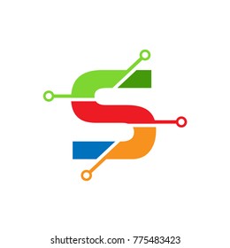 Letter S colorful logo vector.