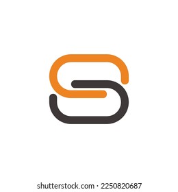 letter s colorful paper linked clip logo vector 