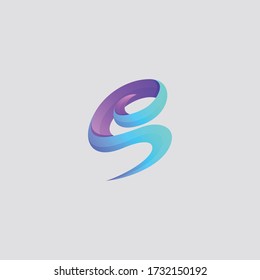 Letter S Colorful Ribbon Shape Logo Design Template.