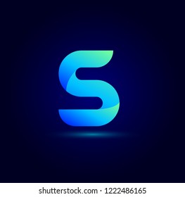Letter S Colorful Vector Logo Design. Icon Concept. Abstract Ribbons