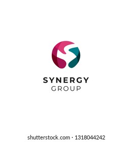 Letter s colorfull sphere logo stock template