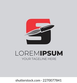 Letra S Combinación Con Ilustración Vector De Diseño Con Logotipo De Ballet