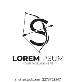 Letter S Combine Arrow And Bow Logo Designs Vector Illustration Black Color