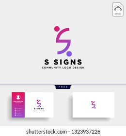 letter s community human logo template vector illustration icon element isolated