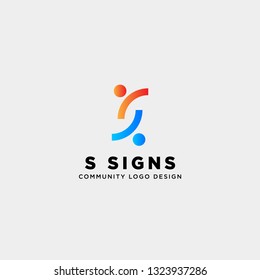 letter s community human logo template vector illustration icon element isolated