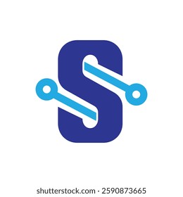 Letter S it company logo, S Technology Logo, Business Brand identity design Vector illustration, S letter Tech logo, Community logo,