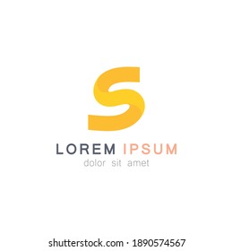 Letter S. Company name. Vector element