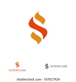 Letter S composing by flame