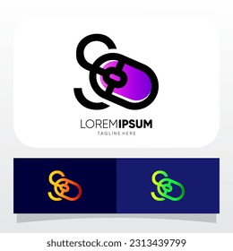 Letter S Computer Mouse Logo Design Vector Icon Graphic Emblem Illustration