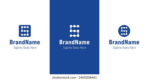 Logotipo de punto de conexión de letra S, adecuado para cualquier negocio con S inicial